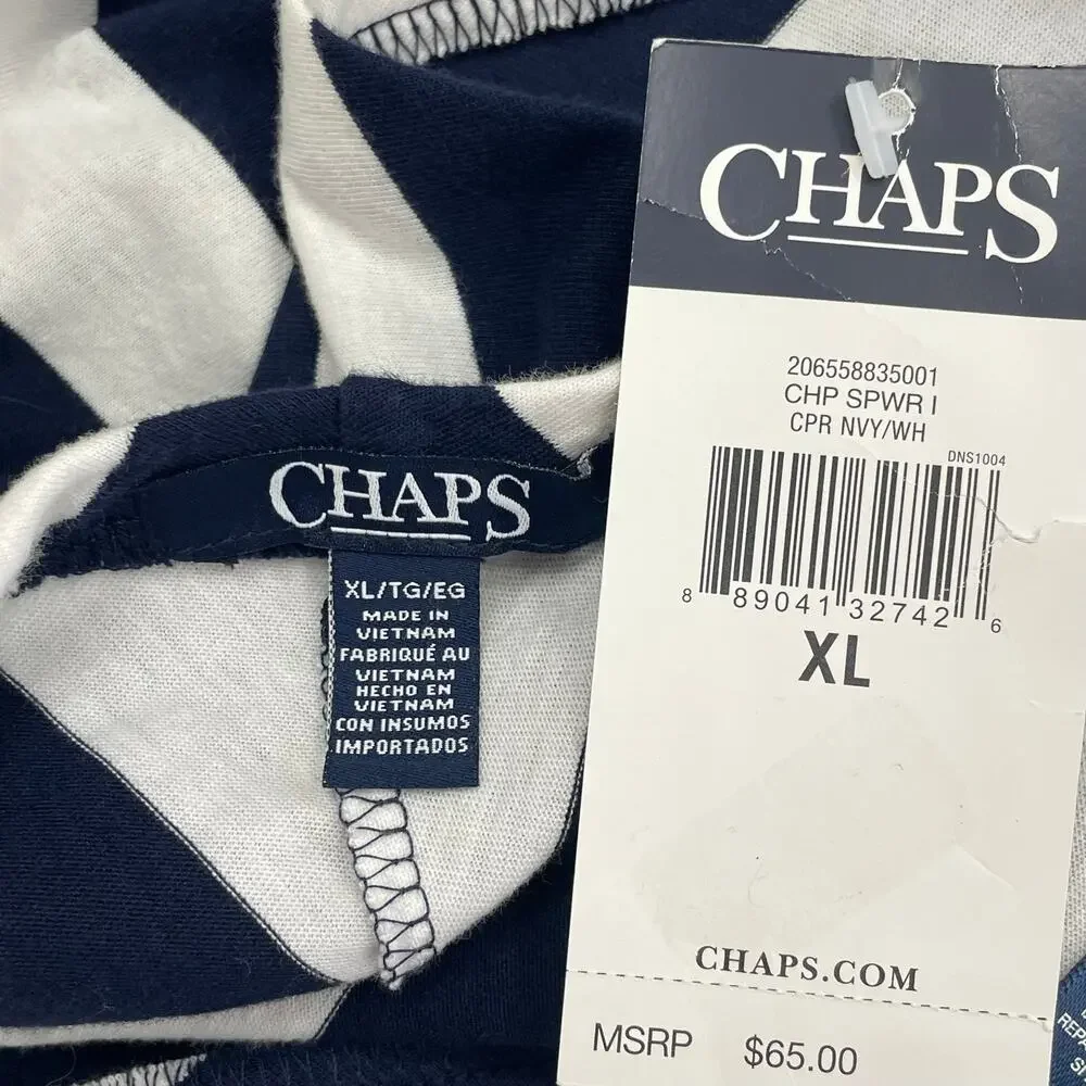 Chaps New Navy White Striped A-Line Midi Skirt XL Coastal -Preppy